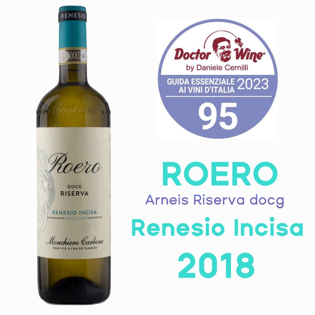 95 Punti Roero Arneis Riserva RENESIO INCISA 2018 🎉 by
@doctor.wine 

#roero #langhe #langheroero #wine #wineaddict #piemonte #monchierocarbonewinery #arneis #roeroarneis #winelover #LangheMonferratoRoero #unesco #roerowines #whitewine #winerating #95pointswine #monchierocarbone  #winepassion #vineyards #winemaker #cellar #winecellar #piedmont #roerowines #piemontewines #italianwine #grape #renesioincisa  #langheroeromonferrato #bestitalianwine