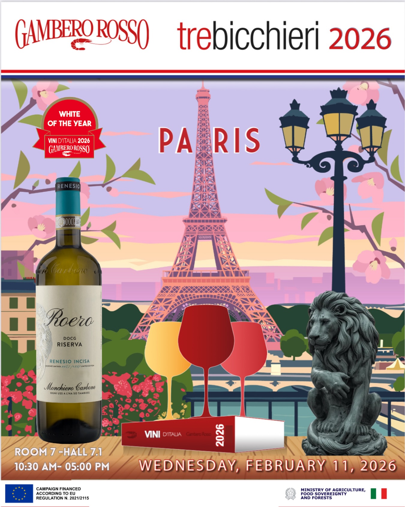 In Tour mondiale con il Bianco dell’Anno 2026! 🌎✨
Ci trovate a Wine Paris al Grand Tasting organizzato da Gambero Rosso International durante la Fiera: vi faremo assaggiare il Roero Renesio Incisa 2020! 

📅 mercoledì 11 febbraio 2026

📍Exhibition Centre Porte Versailles Room 7 - Hall 7.1

⏱️ 10.30 am - 05.00 pm

RSVP: vinconnexion@vinconnexion.com
 Contattateci per essere accreditati all’evento!
-
-
Best White of the Year 2026 World tour! 🌎✨
You can find us at Wine Paris at the Grand Tasting organised by Gambero Rosso International during the Fair: we’ll pour the Roero Renesio Incisa 2020! 💫

📅 Wednesday, February 11, 2026

📍Exhibition Centre Porte Versailles Room 7 - Hall 7.1

⏱️ 10:30 am - 5:00 pm

RSVP: vinconnexion@vinconnexion.com

Contact us to be accredited!

#monchierocarbonewinery #gamberorosso #trebicchieri #topitalianwineroadshow #bestitalianwhitewine 
@gamberorossointernational @vinexposium